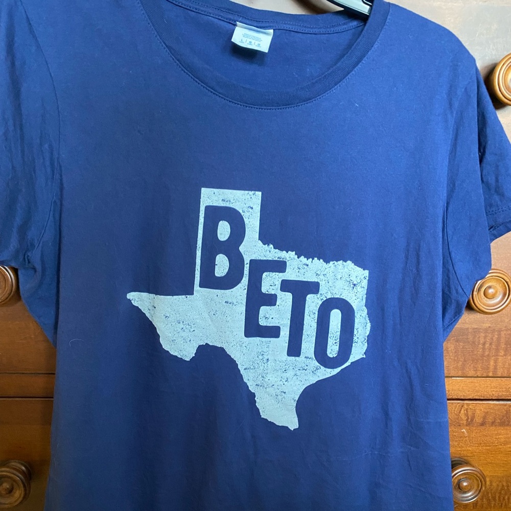 BETO for Texas. Woman’s Large T. Navy Blue. Worn once.